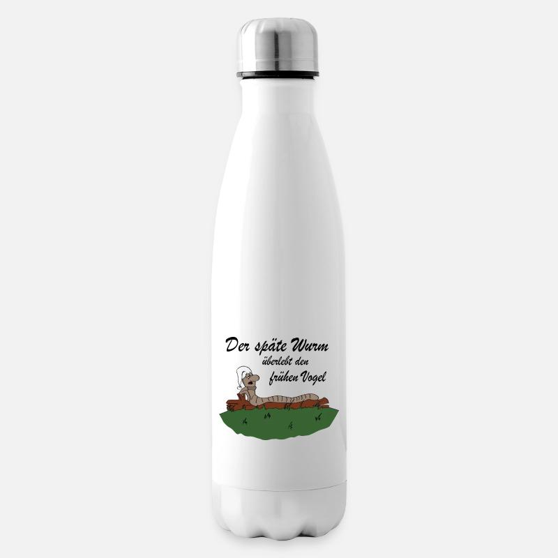 Der späte Wurm - Isolierflasche - Weiß