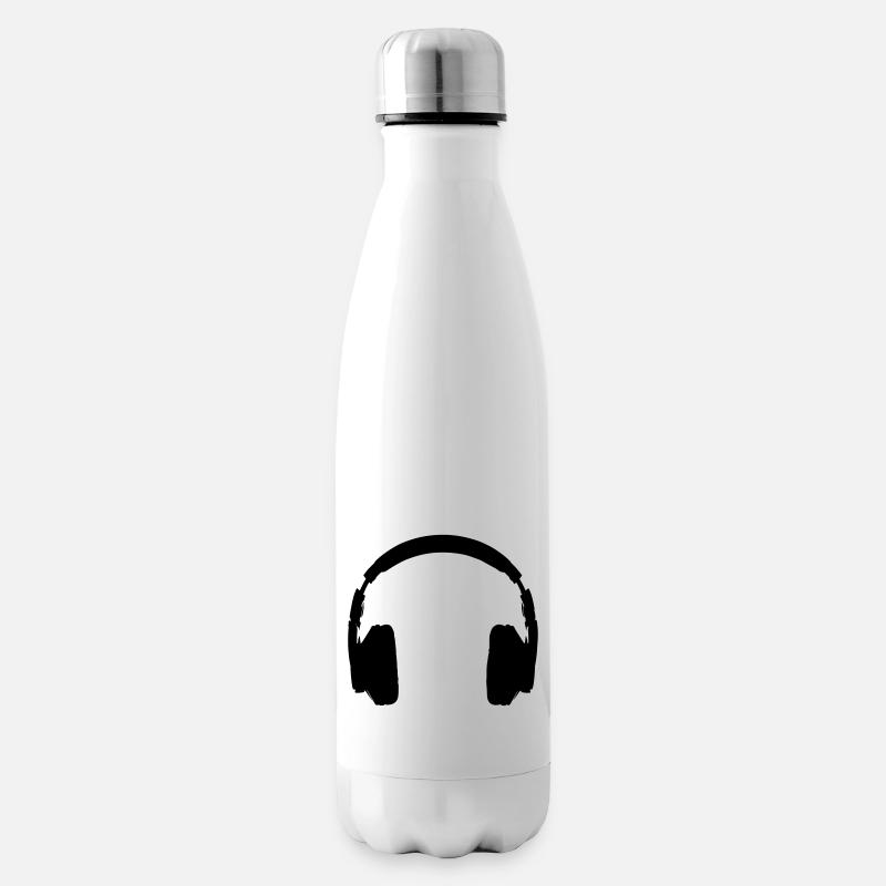 headphones - Insulated Water Bottle - white