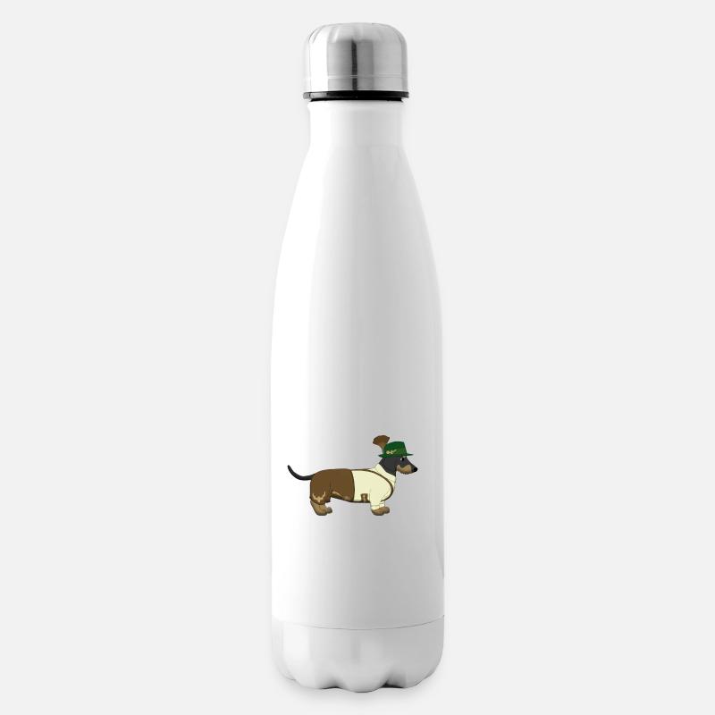 Der bayerische Dackel weißes Hemd - Isolierflasche - Weiß