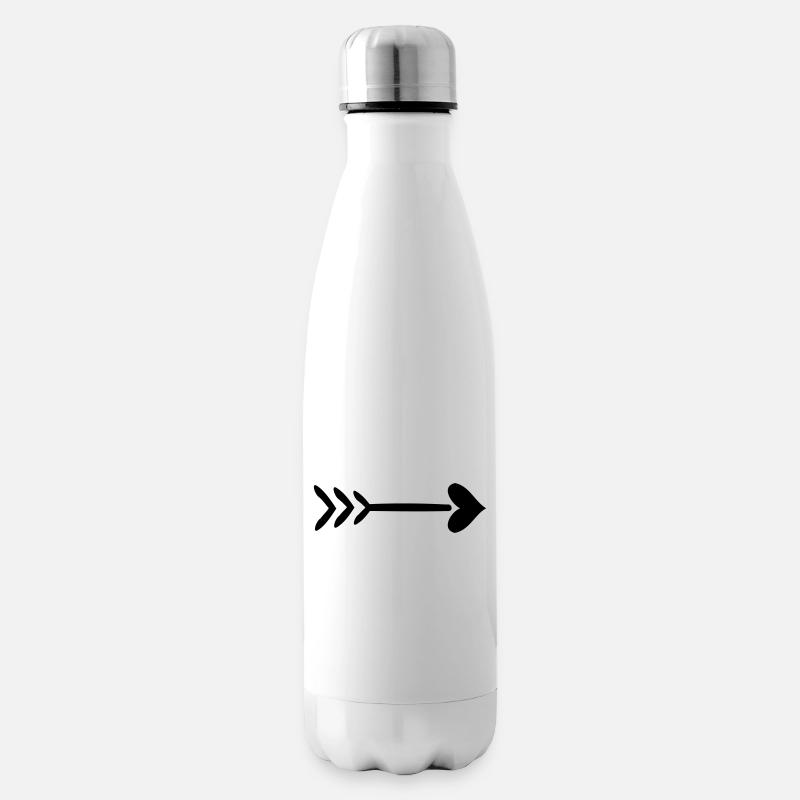 Pfeil Rechts Links Herzpfeil Richtung Amor - Isolierflasche - Weiß