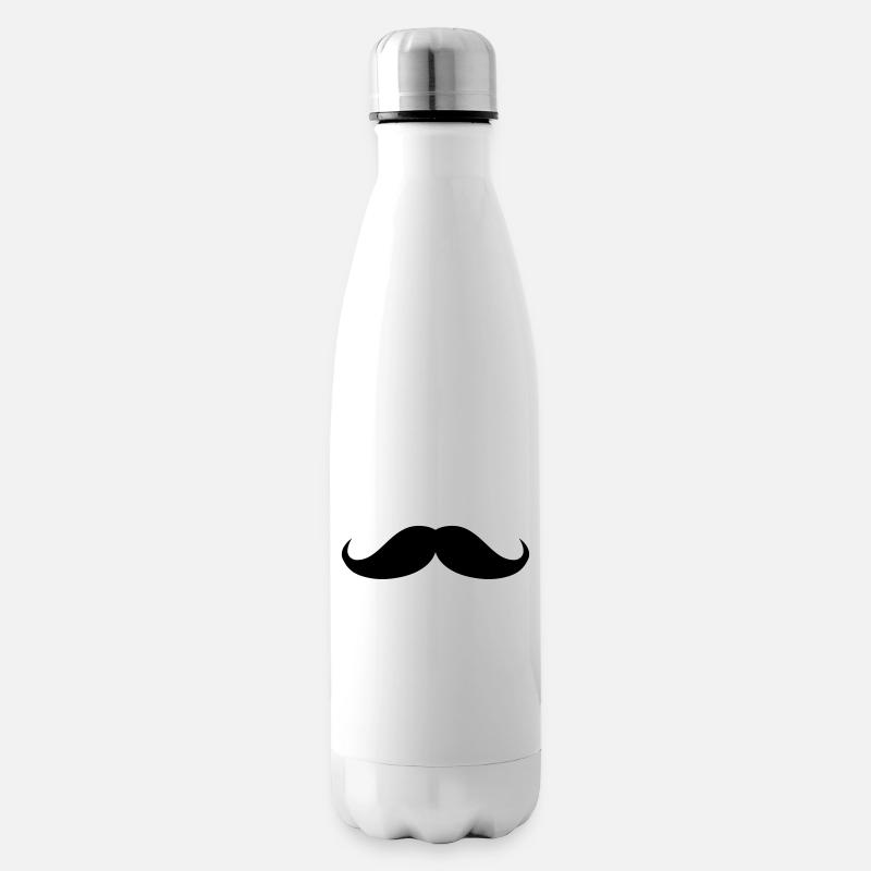 Moustache - Beard - Beard - Customizable - Insulated Water Bottle - white