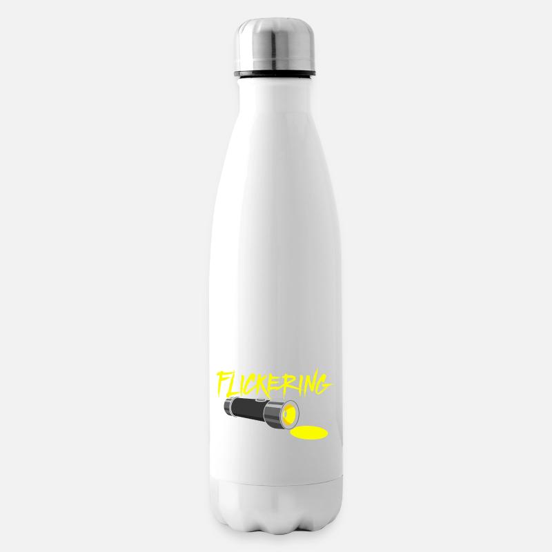 GHOST HUNTING: Flashlight Flickering - Insulated Water Bottle - white