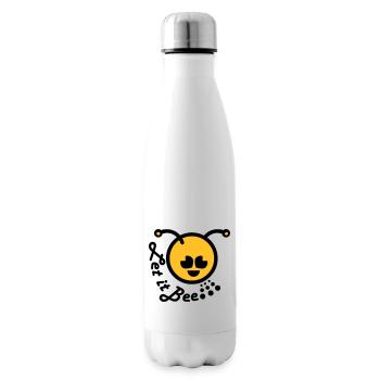 Let it bee happy emoticon - Insulated Water Bottle - white - Right