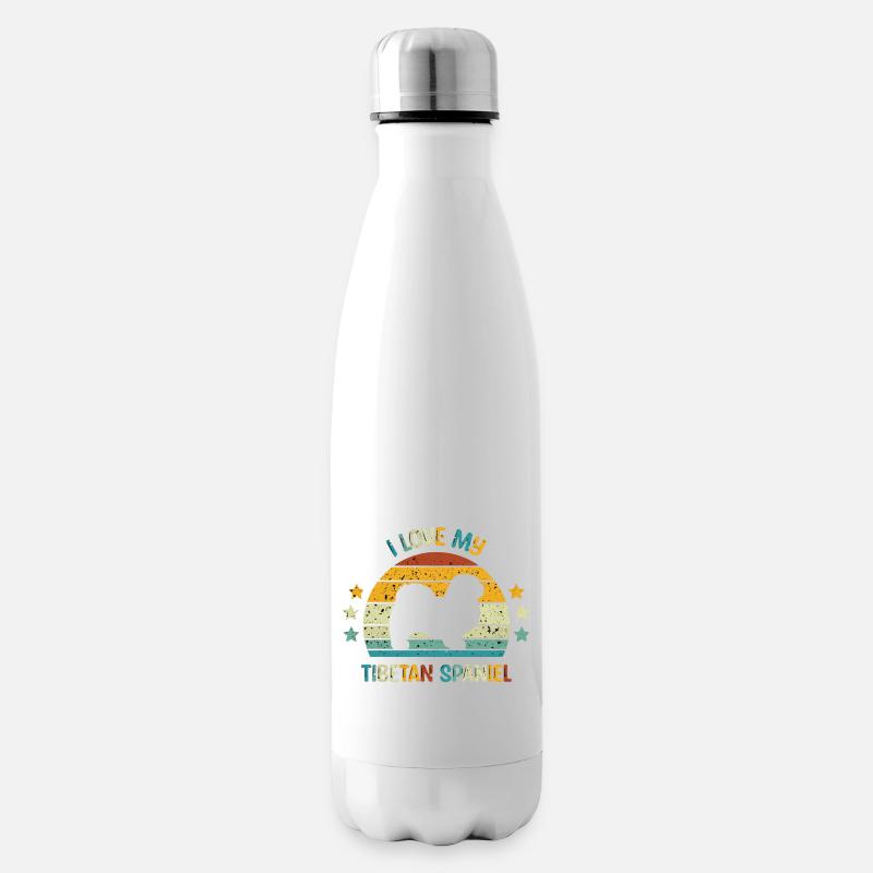 Tibetischer Spaniel - Isolierflasche - Weiß