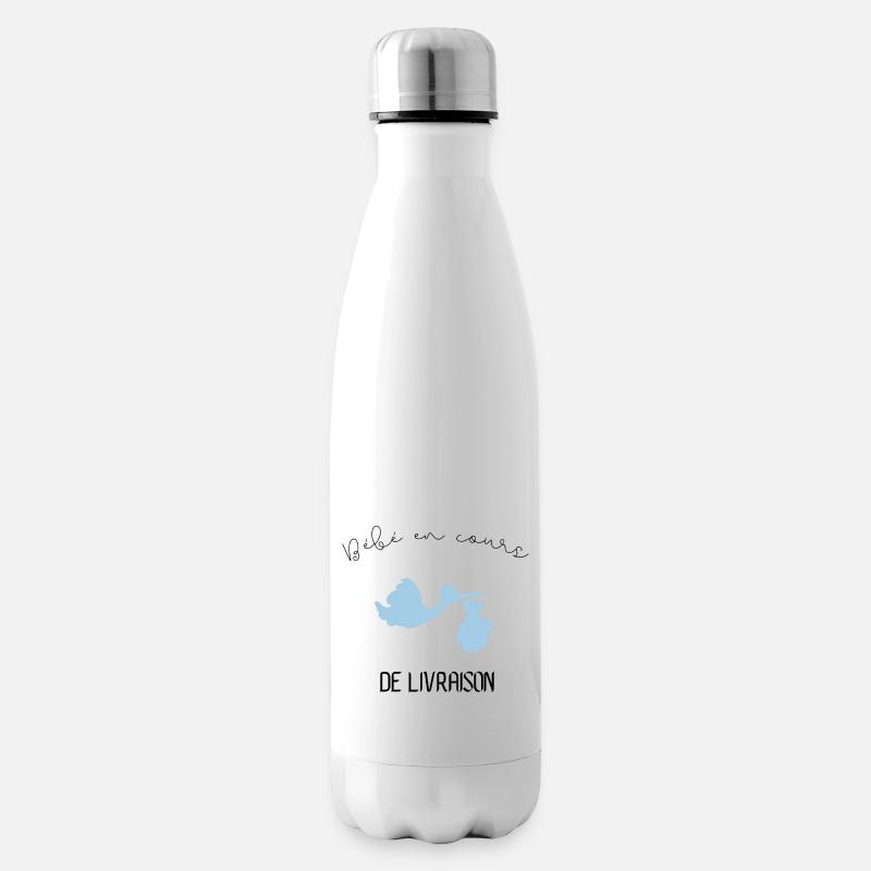 bébé en cours de livraison garçon - Bouteille isotherme - blanc