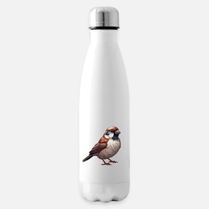 kleiner Spatz - Isolierflasche - Weiß