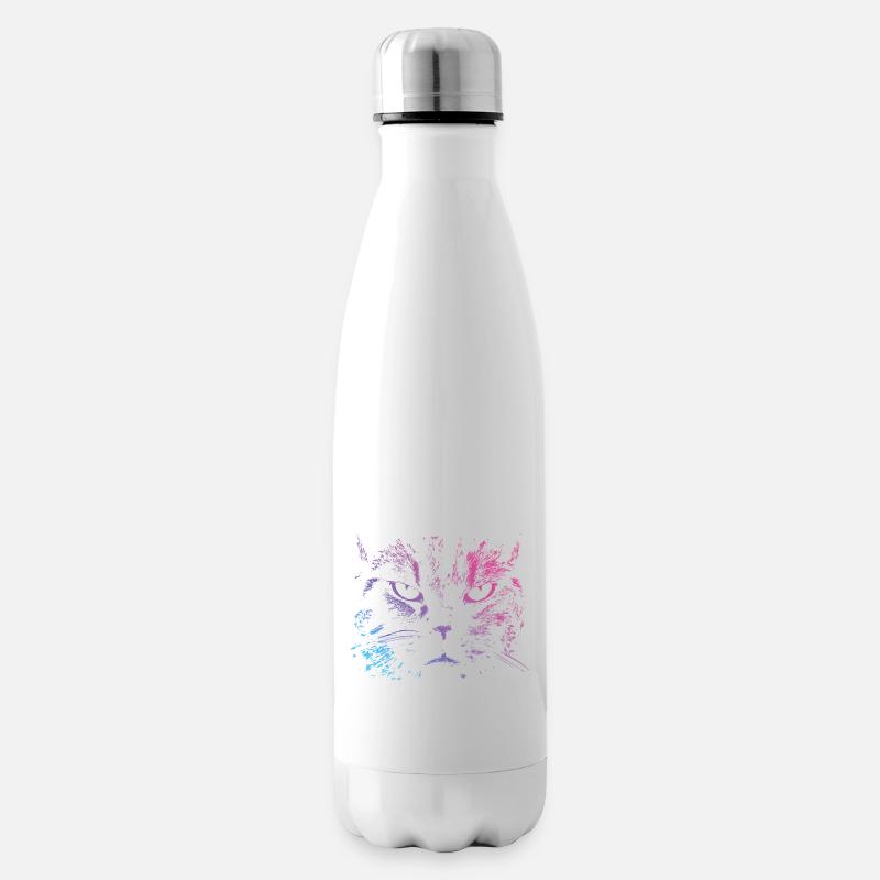 Katze Abstrakt - Isolierflasche - Weiß