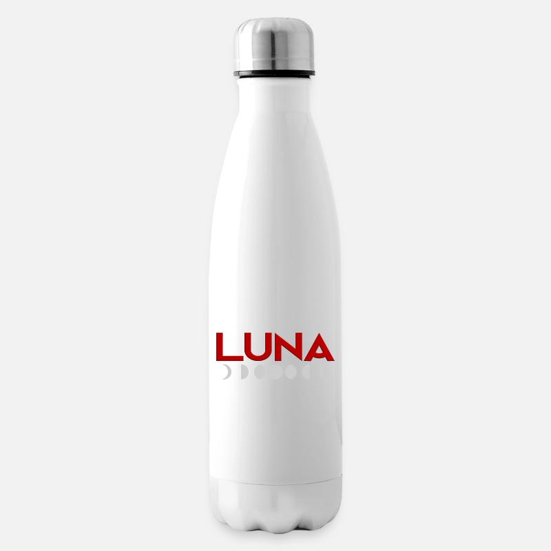 Luna (Mond) und Mondphasen Geschenk Halbmond hell - Isolierflasche - Weiß