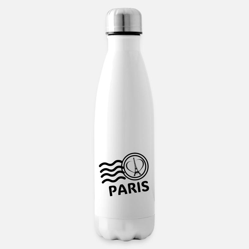 Paris Timbre Carte Postale NB - Bouteille isotherme - blanc