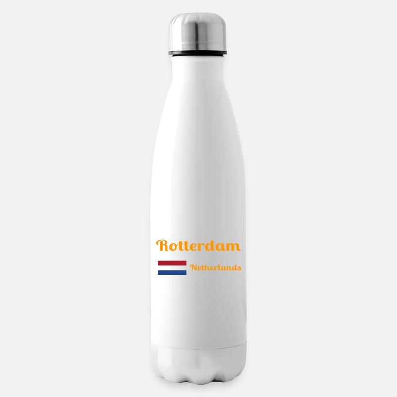 Rotterdam Pays-Bas - Imprimés élégants - Bouteille isotherme - blanc