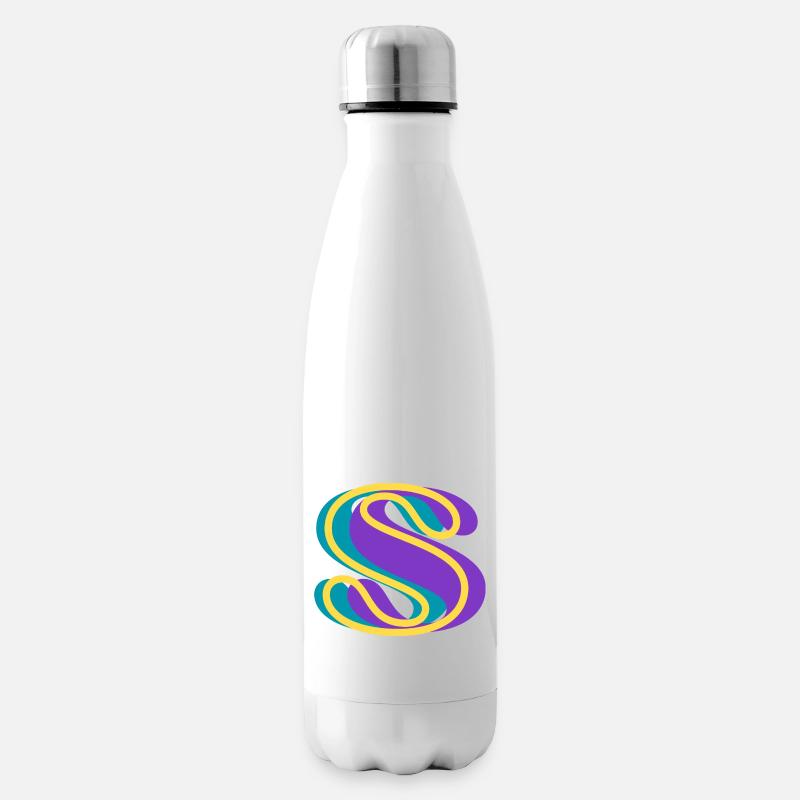 Mehrfarbiger Buchstabe s - Isolierflasche - Weiß
