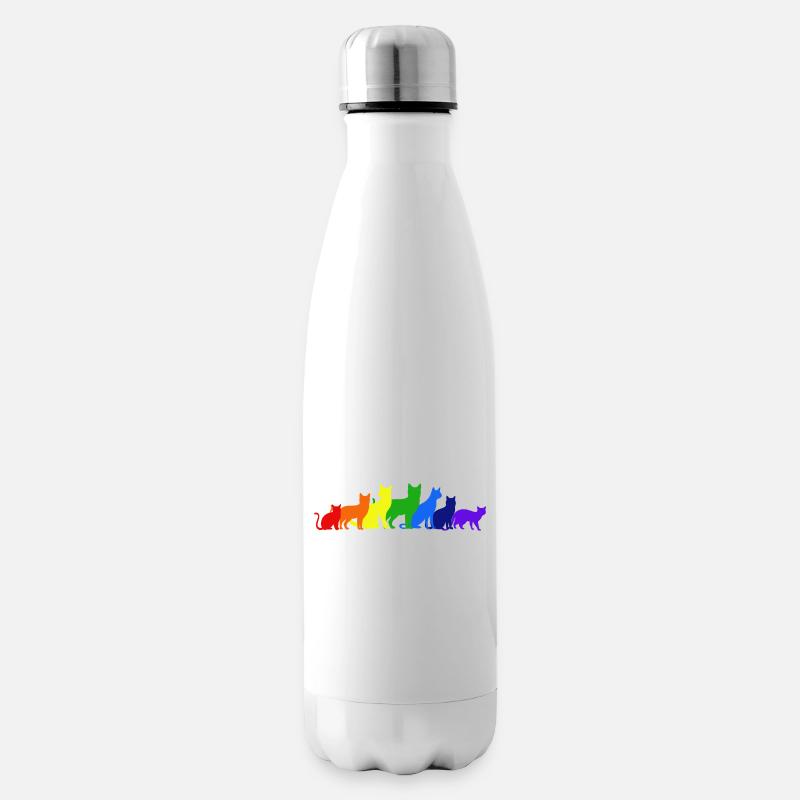 Regenbogen der Katzen - Isolierflasche - Weiß