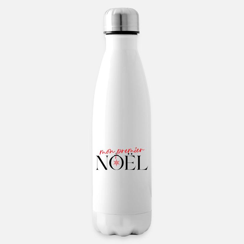 Mon premier Noël Flocon Rouge - Bouteille isotherme - blanc