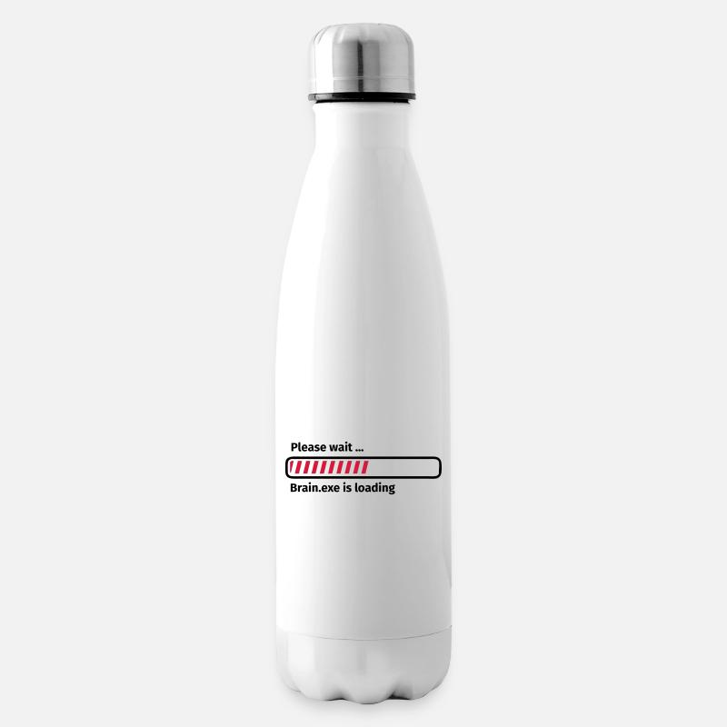 Please wait brain.exe is loading - Isolierflasche - Weiß