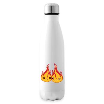 2 freunde team paar liebe paerchen verliebt gesich - Isolierflasche - Weiß - Rechts