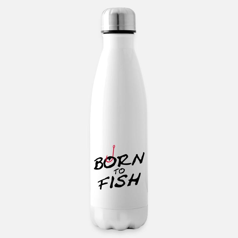 born_to_fish - Isolierflasche - Weiß