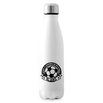 20 ans anniversaire football annee logo - Bouteille isotherme - blanc - Droite