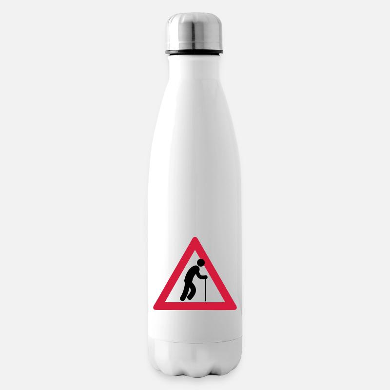 achtung_opa_alter_mann t-shirts - Isolierflasche - Weiß