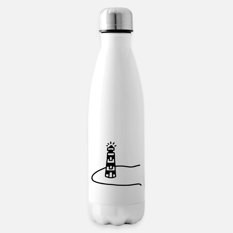 Leuchtturm Insel - Isolierflasche - Weiß