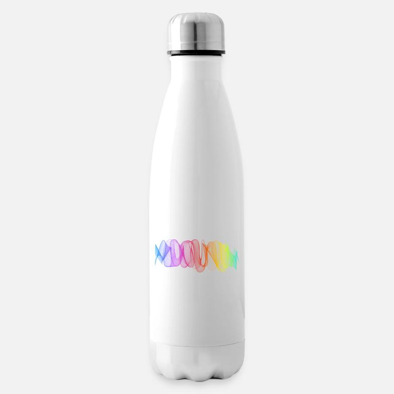 Abstract Lines Design 10 - Insulated Water Bottle - white