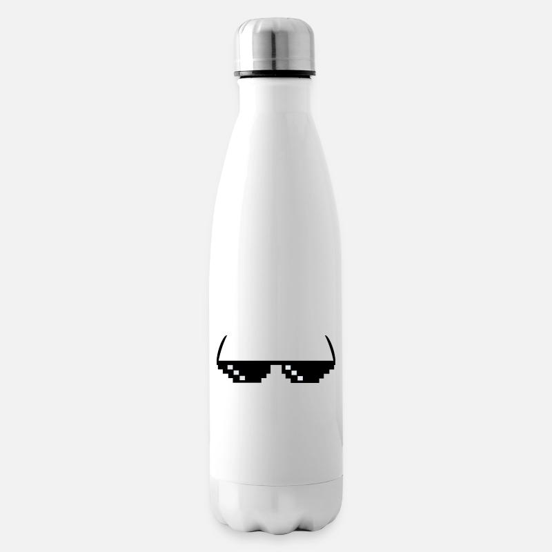 Sunglasses Meme Pixel - Insulated Water Bottle - white