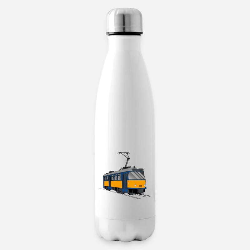 T4D Straßenbahn T4D-MT Strassenbahn Geschenk - Isolierflasche - Weiß