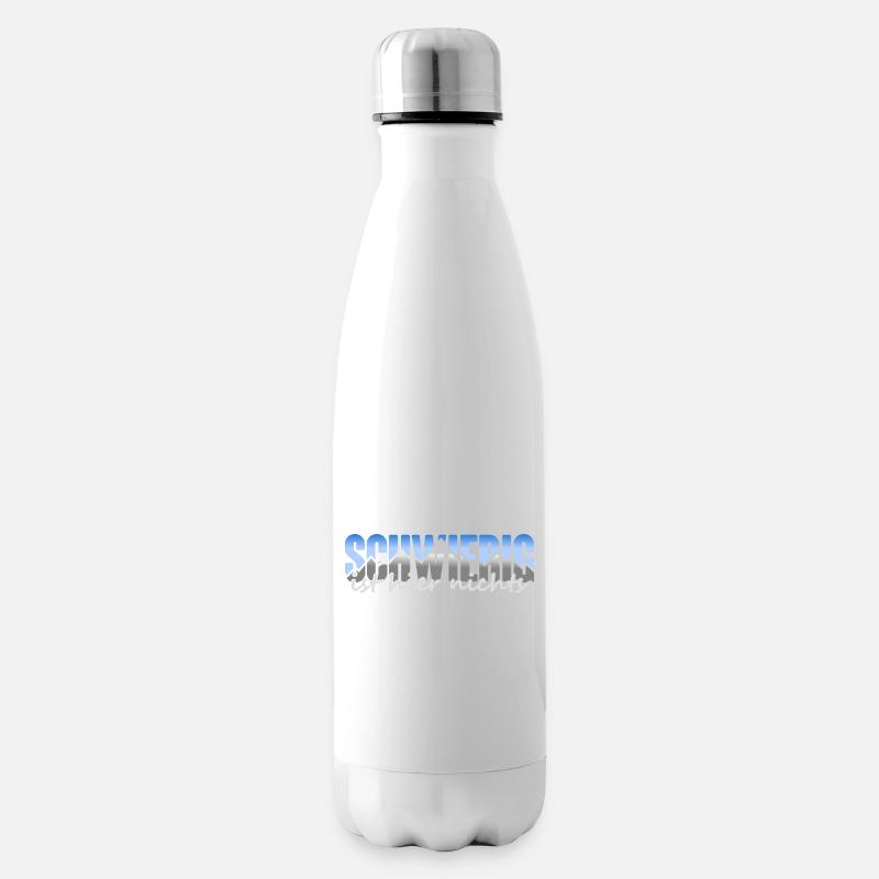 Schwierig ist hier nichts - Design blau / hell - Isolierflasche - Weiß