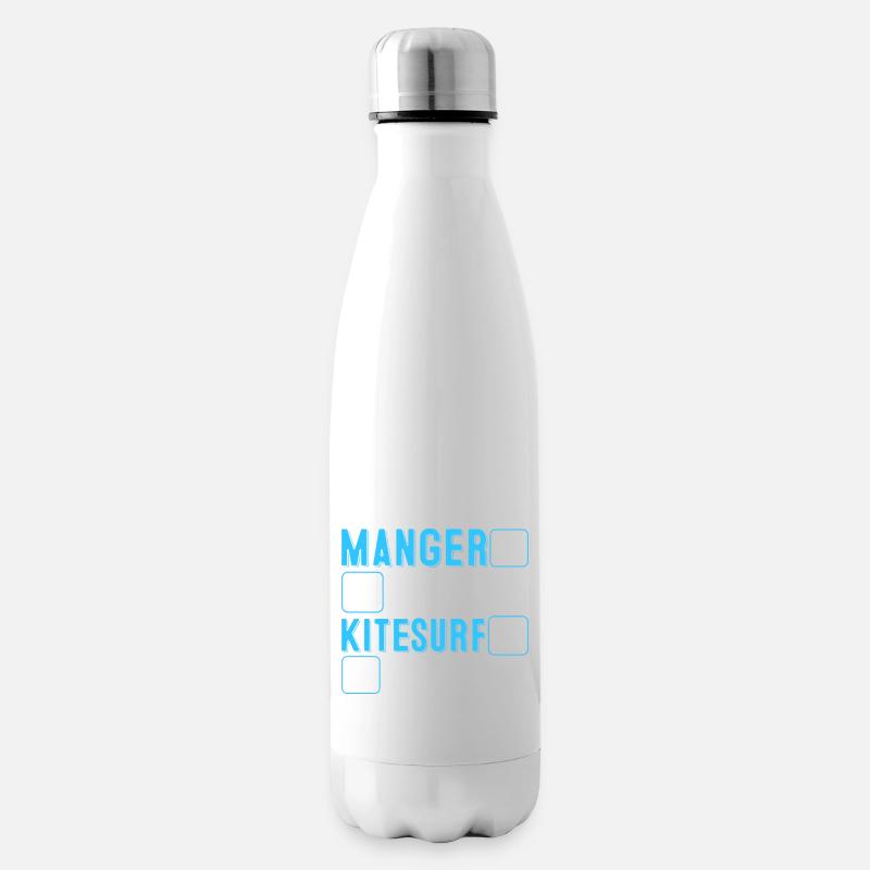 Manger, dormir, kitesurf, recommencer - Bouteille isotherme - blanc