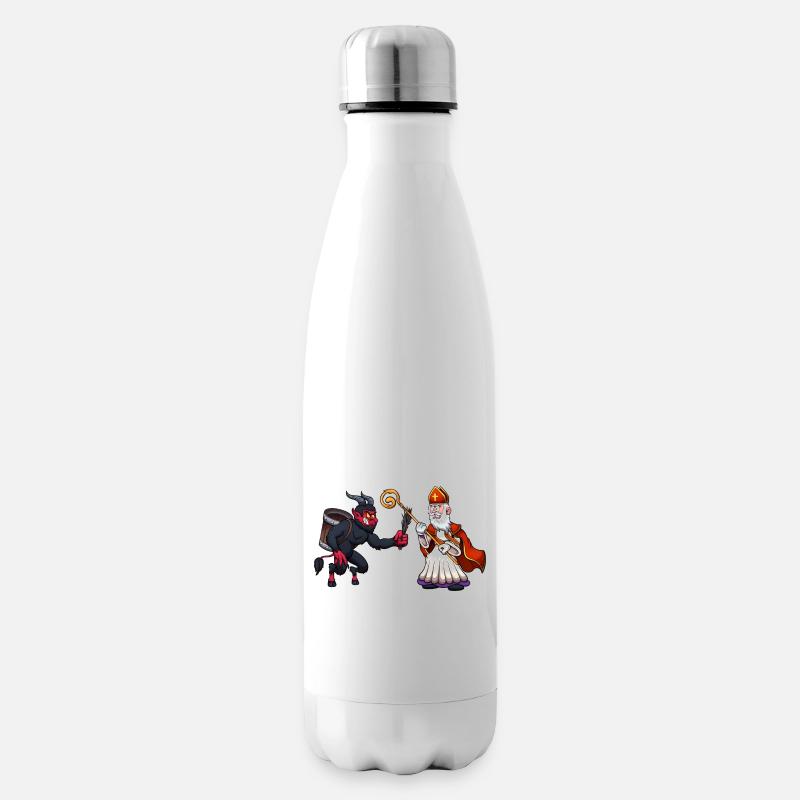 Saint Nicholas VS Krampus - Insulated Water Bottle - white