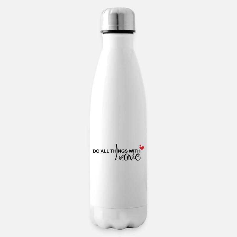 Spruch Liebe Statement gegen Hass - Isolierflasche - Weiß