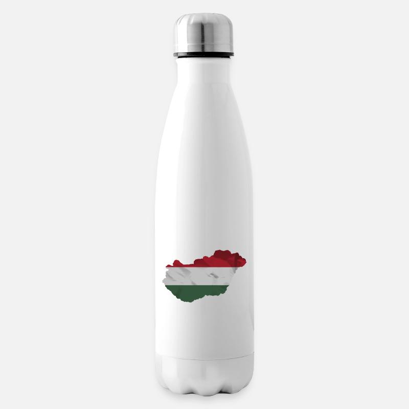 Ungarn Flagge in der Form des Landes - Isolierflasche - Weiß