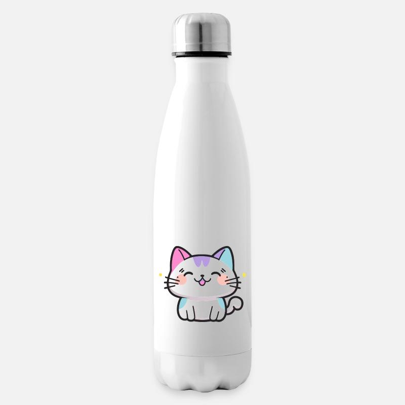 Süße Katze - Isolierflasche - Weiß