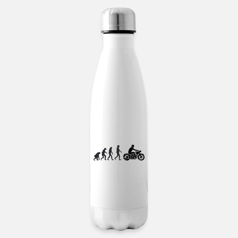 Motorradfahrer - Menschliche Evolution - Isolierflasche - Weiß