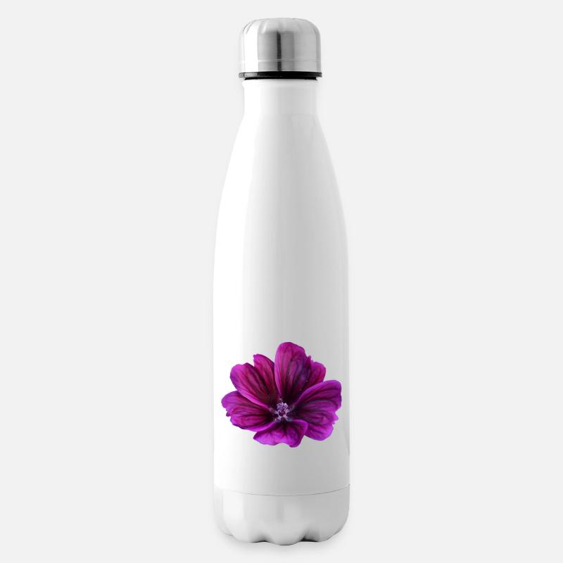 Malve violette Blüte - Isolierflasche - Weiß