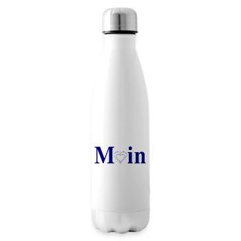 Moin mit weißem Herzchen - Isolierflasche - Weiß - Rechts
