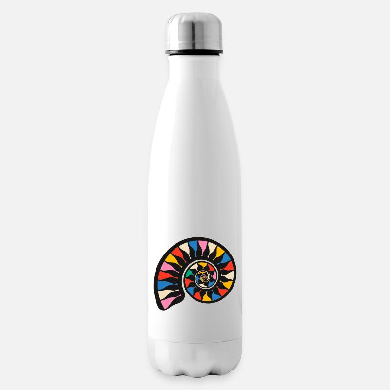 Ammonit-Fossil - Isolierflasche - Weiß