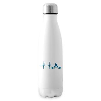 Silhouette de soulevé de terre Heartbeat - Bouteille isotherme - blanc - Droite
