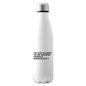 I m too clumsy to be around fragile masculinity - Insulated Water Bottle - white - Right