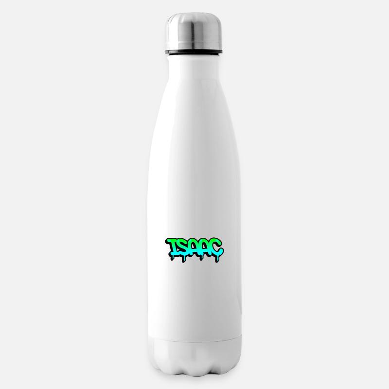 Graffiti First Name Isaac - Insulated Water Bottle - white