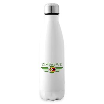 J’aime le Zimbabwe, T-shirt design de style élégance - Bouteille isotherme - blanc - Droite
