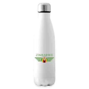 J’aime le Zimbabwe, T-shirt design de style élégance - Bouteille isotherme - blanc - Droite