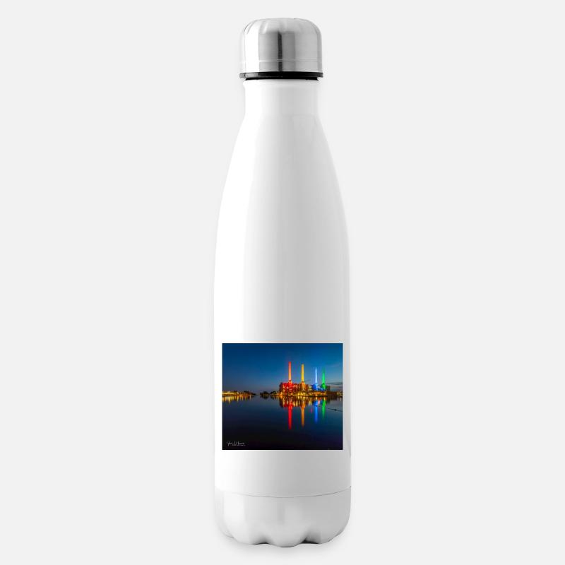 Kraftwerk bunt Wolfsburg - Isolierflasche - Weiß