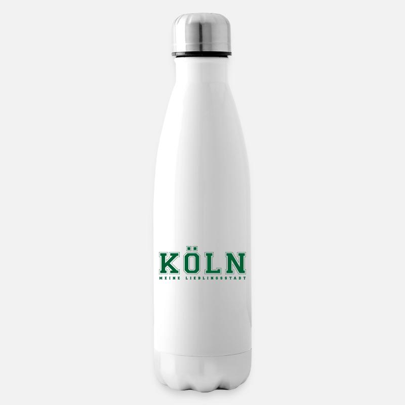 Köln university Neon Grün - Isolierflasche - Weiß
