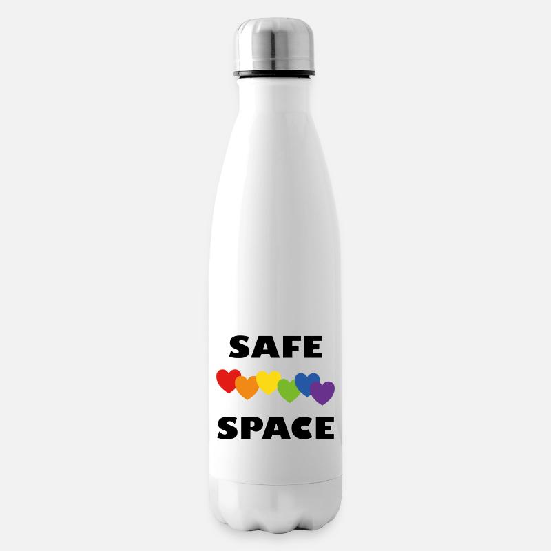 LGBTQ Safe Space Regenbogenherzen - Isolierflasche - Weiß