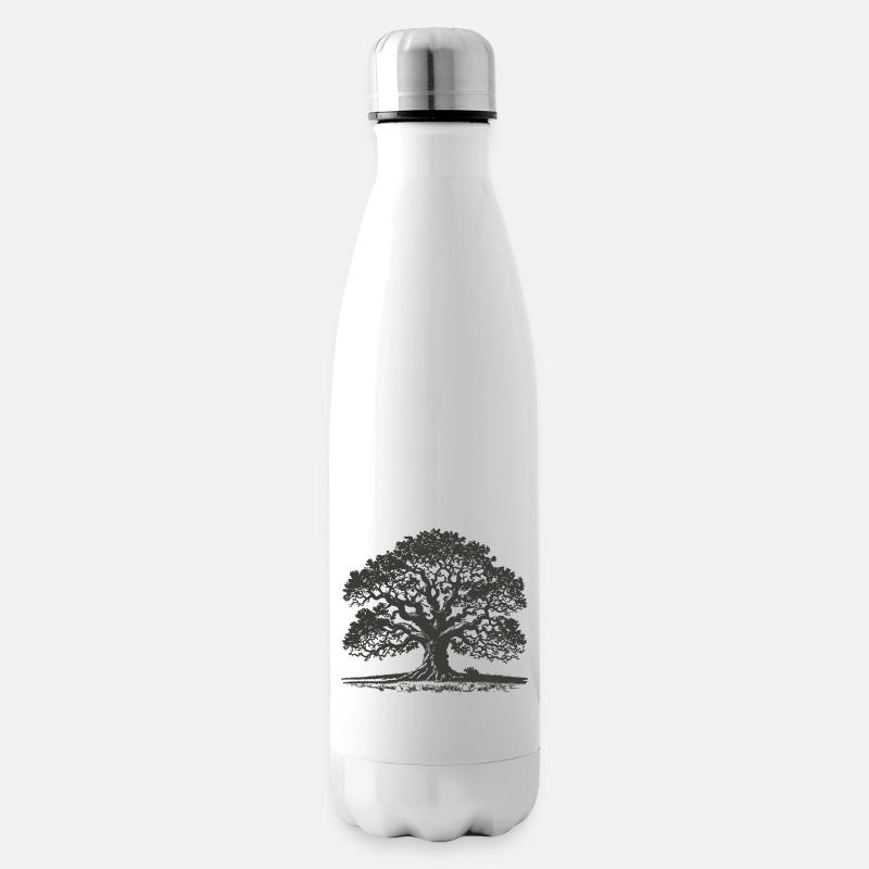 Eiche - Isolierflasche - Weiß