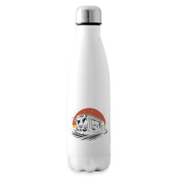 Retro Bus School Bus Driver Driving Busman Drivers - Insulated Water Bottle - white - Right