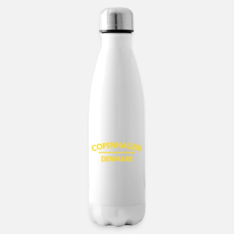 Copenhague – Danemark Textdesign - Bouteille isotherme - blanc