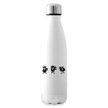 Fans de poulet - Coq - Coq - Poulet de soie - Bio - Bouteille isotherme - blanc - Droite