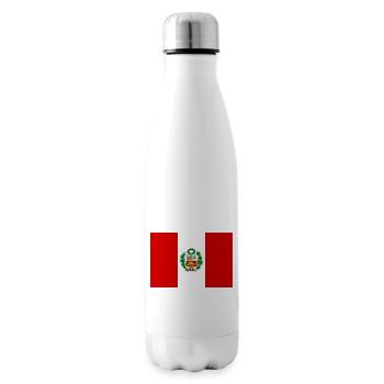 Peru flag banner - Insulated Water Bottle - white - Right