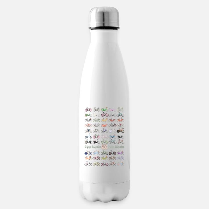 50 Fahrräder - Isolierflasche - Weiß